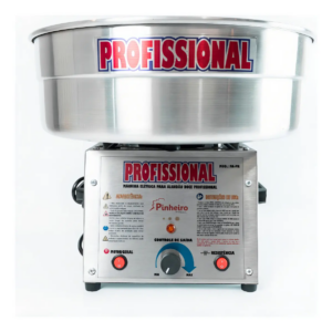 Máquina de Algodão Doce Profissional Pinheiro PA-PR 1.4 kW Aço Inoxidável Prateado